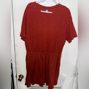Casual Red Short Sleeve Dress